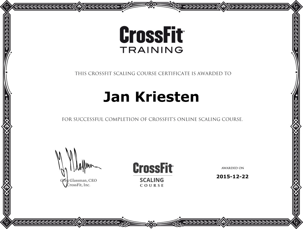 CrossFit Scaling Course